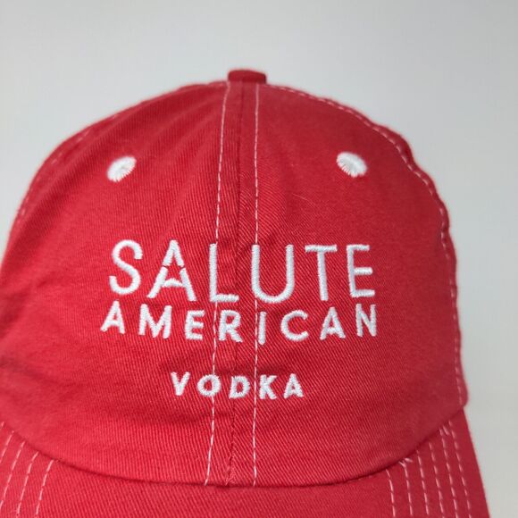 Cap America Men's Salute American Vodka Strapback Hat Red Embroidered Logo - Picture 4 of 10